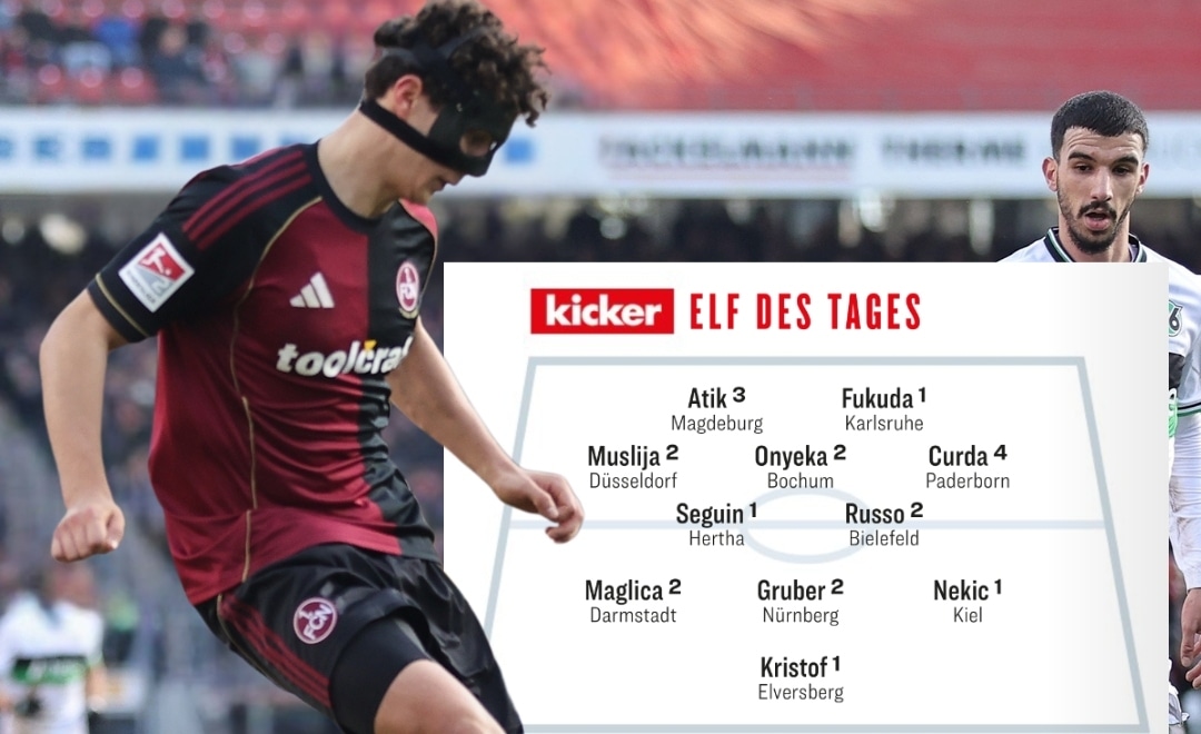 Fabio Gruber en el equipo ideal de la Bundesliga 2 2025/26. (Foto: FC Núremberg)