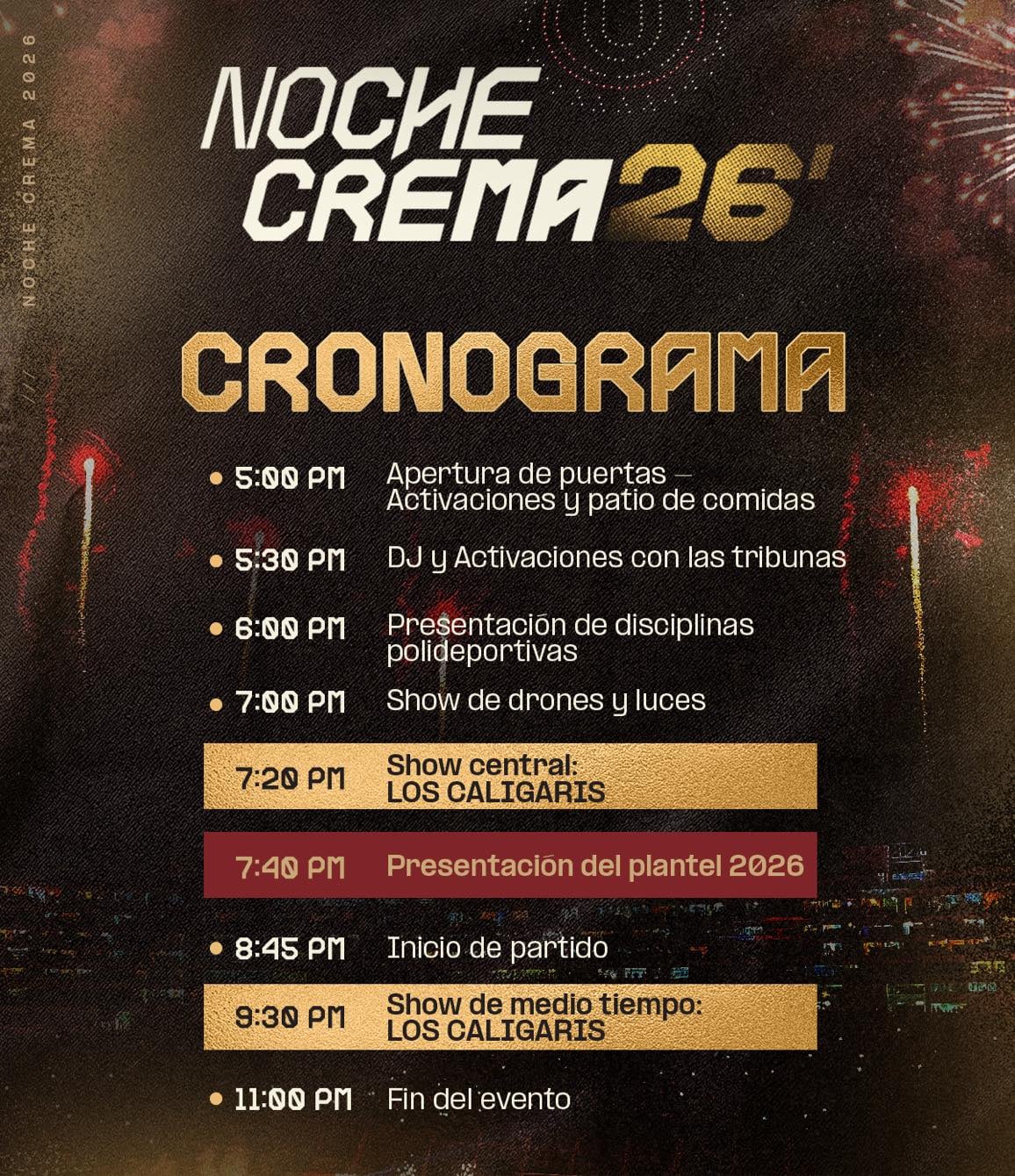 Así se realizará la Noche Crema. (Foto: Universitario)