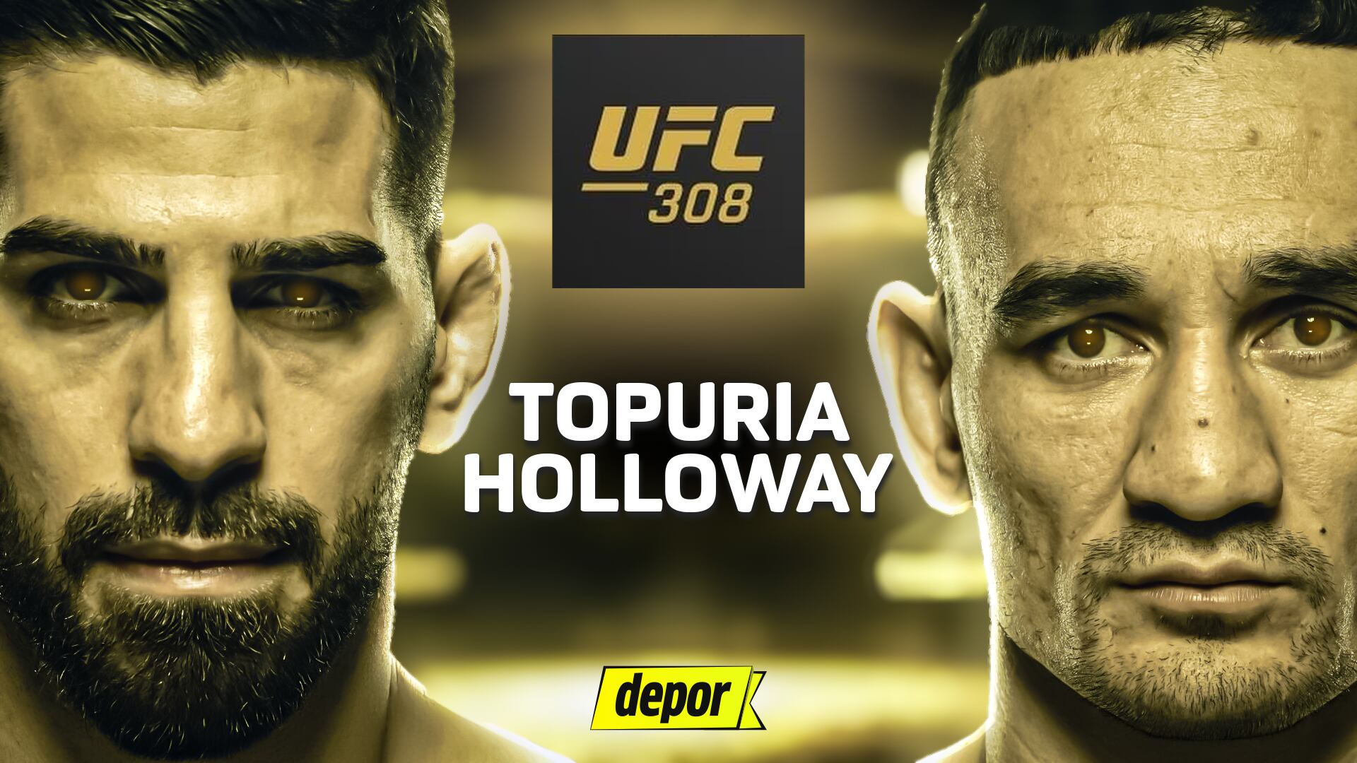 Topuria vs Holloway EN VIVO desde Abu Dabi: pelea por el titulo de la UFC 308. (Diseño Depor)