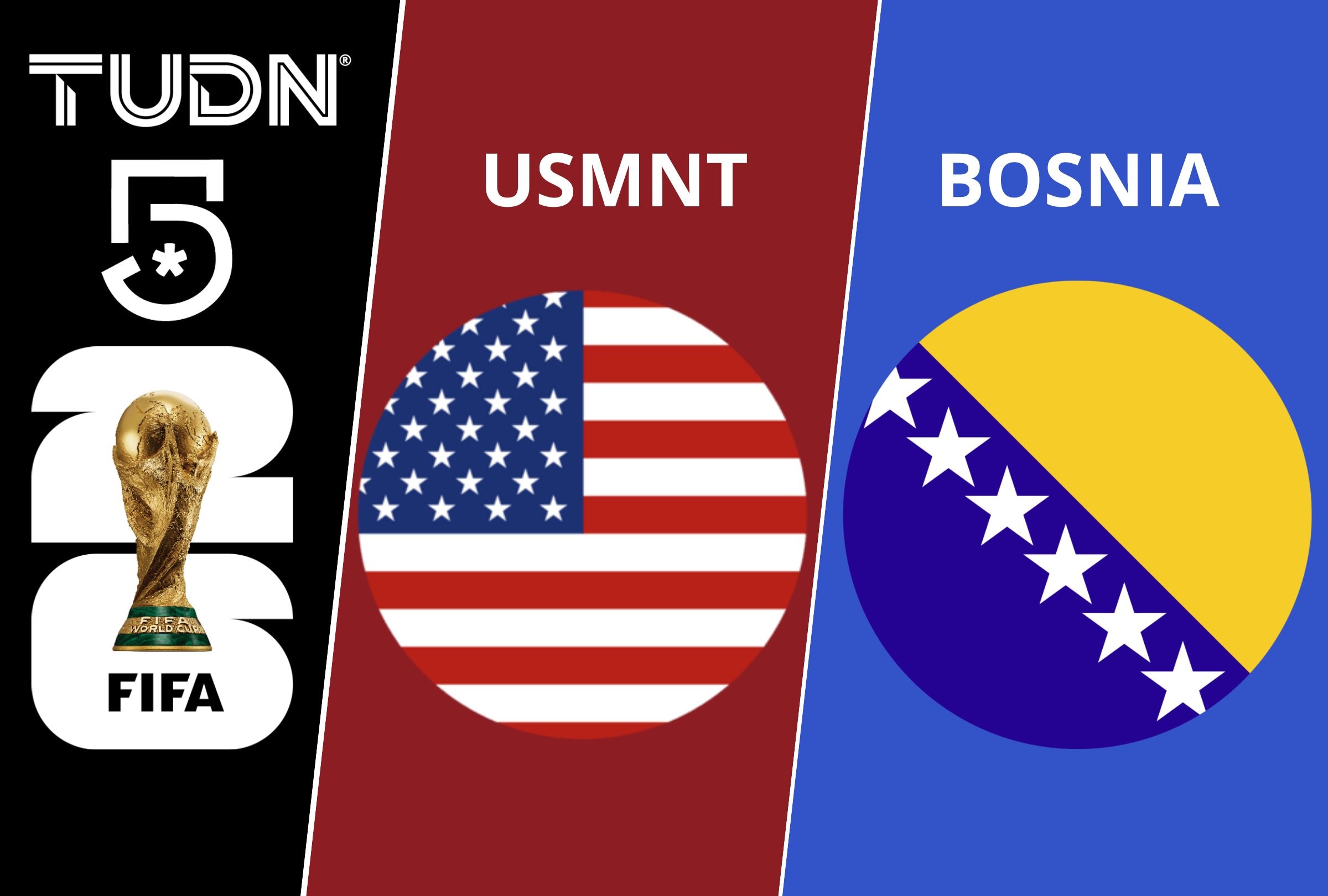 TUDN y Canal 5 transmiten el partido entre Estados Unidos vs. Bosnia y Herzegovina EN VIVO y EN DIRECTO ONLINE por los 16vos de final de la Copa Mundial 2026. (Foto: Composición Depor)