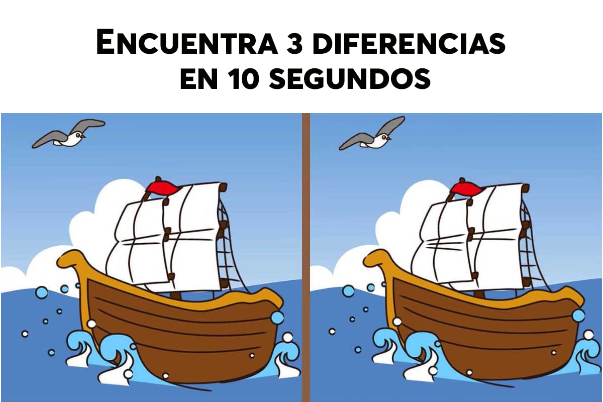 RETO VISUAL | Encuentra 3 diferencias entre los dos barcos que navegan en la imagen del mar en un tiempo récord de 10 segundos. | YouTube