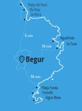 Mapa de las playas que puedes visitar en Begur (Foto: Visit Begur)