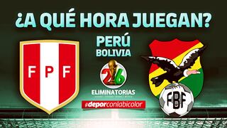 A qué hora juega Perú vs. Bolivia hoy por las Eliminatorias
