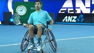 Un grande: Novak Djokovic enfrentó al campeón paralímpico en silla de ruedas