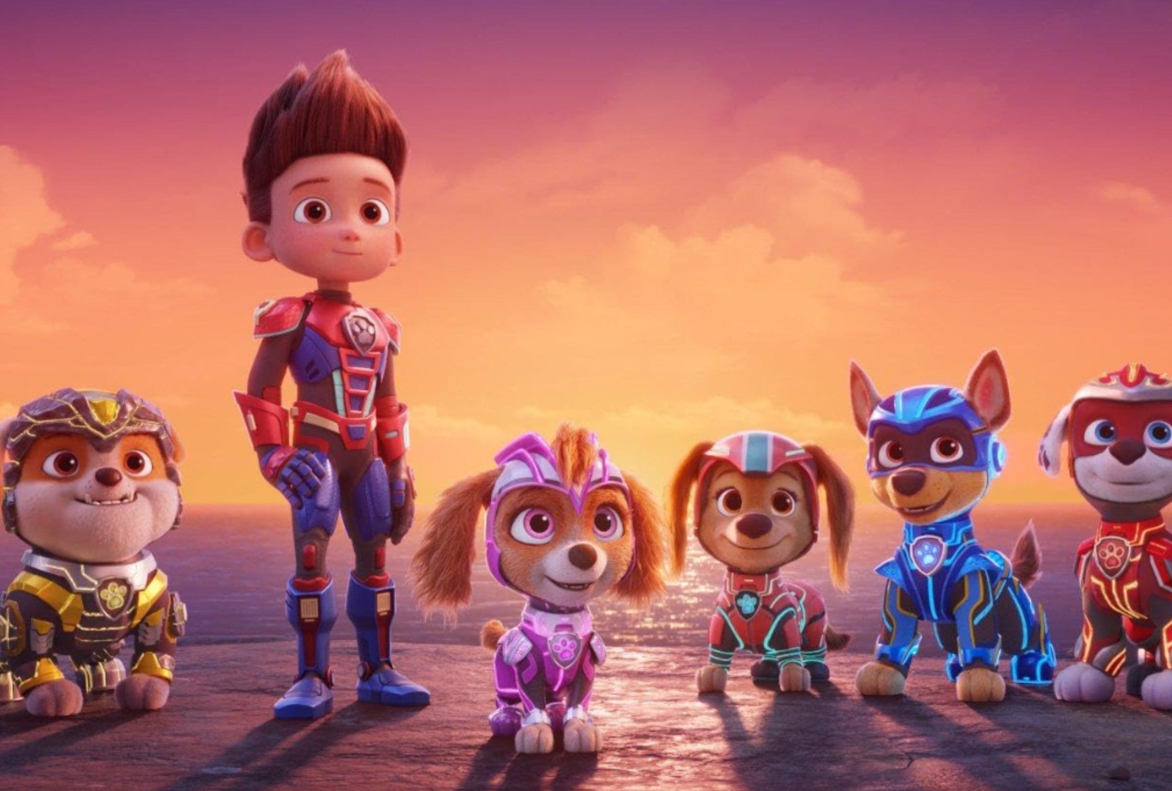 Los Paw Patrol en una escena de la película (Foto: Nickelodeon Movies Inc.)