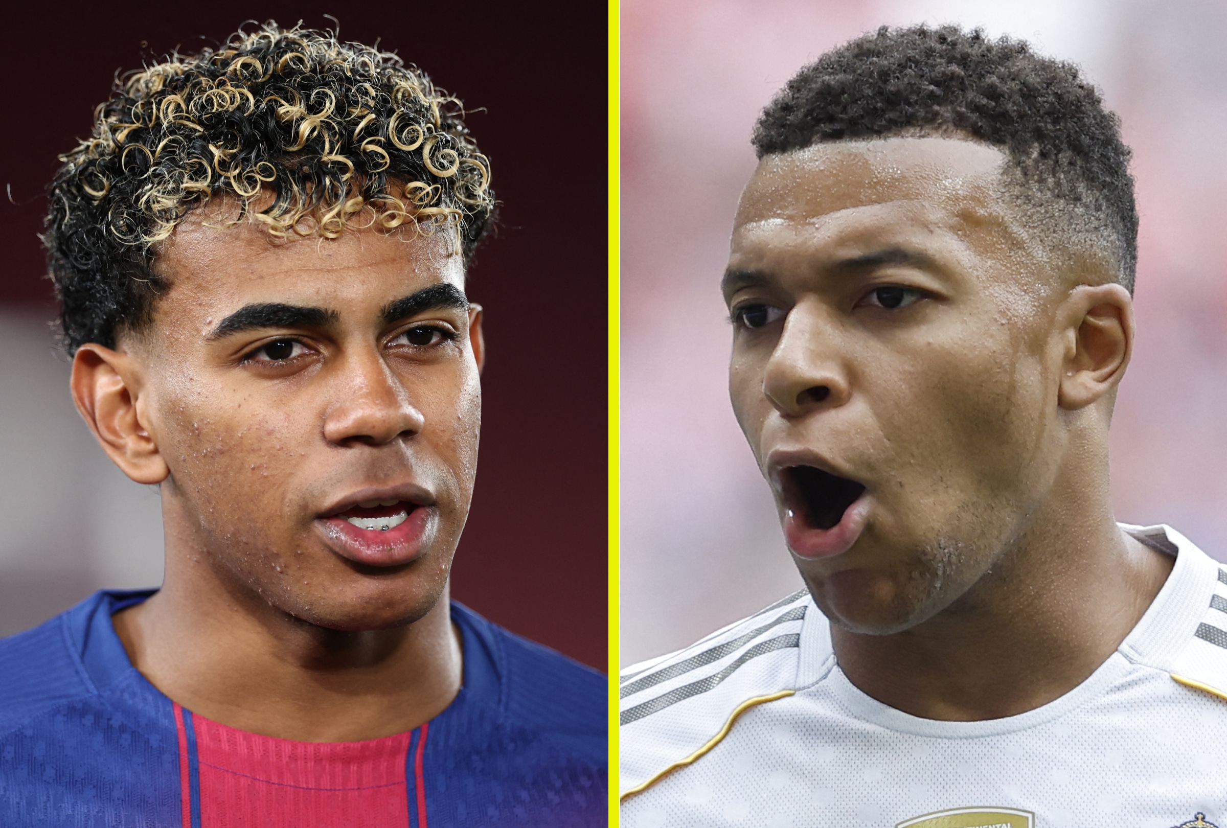BARCELONA, CATALONIA (SPAIN), 25/10/2026.- When does El Clásico start? Check the local kickoff times for Barcelona vs. Real Madrid in the United States, Europe, Latin America, Japan and Australia. PHOTO BY JOSÉ JORDAN (I) AND ÓSCAR DEL POZO (D) FOR AFP