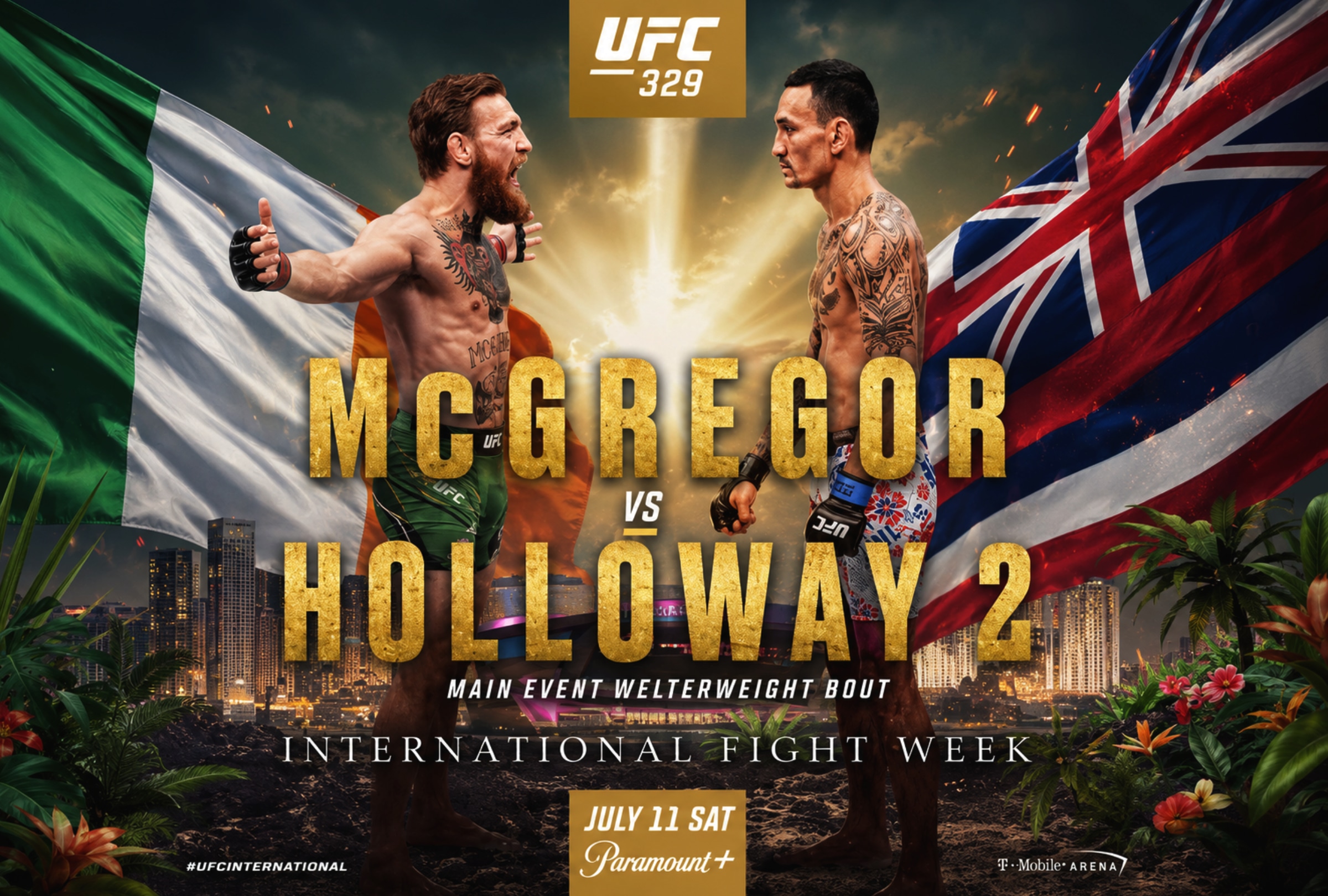LAS VEGAS, NEVADA (UNITED STATES), 11/07/2026.- What time does Conor McGregor fight tonight? See the UFC 329 main event time, worldwide schedule, full fight card and live viewing options for McGregor vs Holloway 2. PHOTO BY UFC.COM