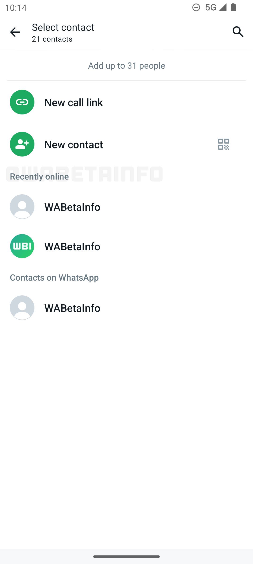 Vista previa de la nueva sección "recientemente en línea". (Foto: WabetaInfo)
