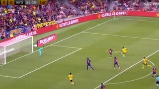 Media vuelta y silencio en el Camp Nou: el golazo de Aubameyang en el Barcelona vs. Arsenal [VIDEO]