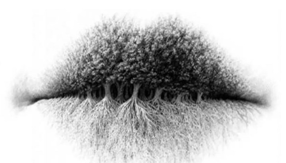TEST VISUAL | En esta imagen se aprecian unos labios, unos árboles y unas raíces. ¿Qué captaste primero? (Foto: namastest.net)