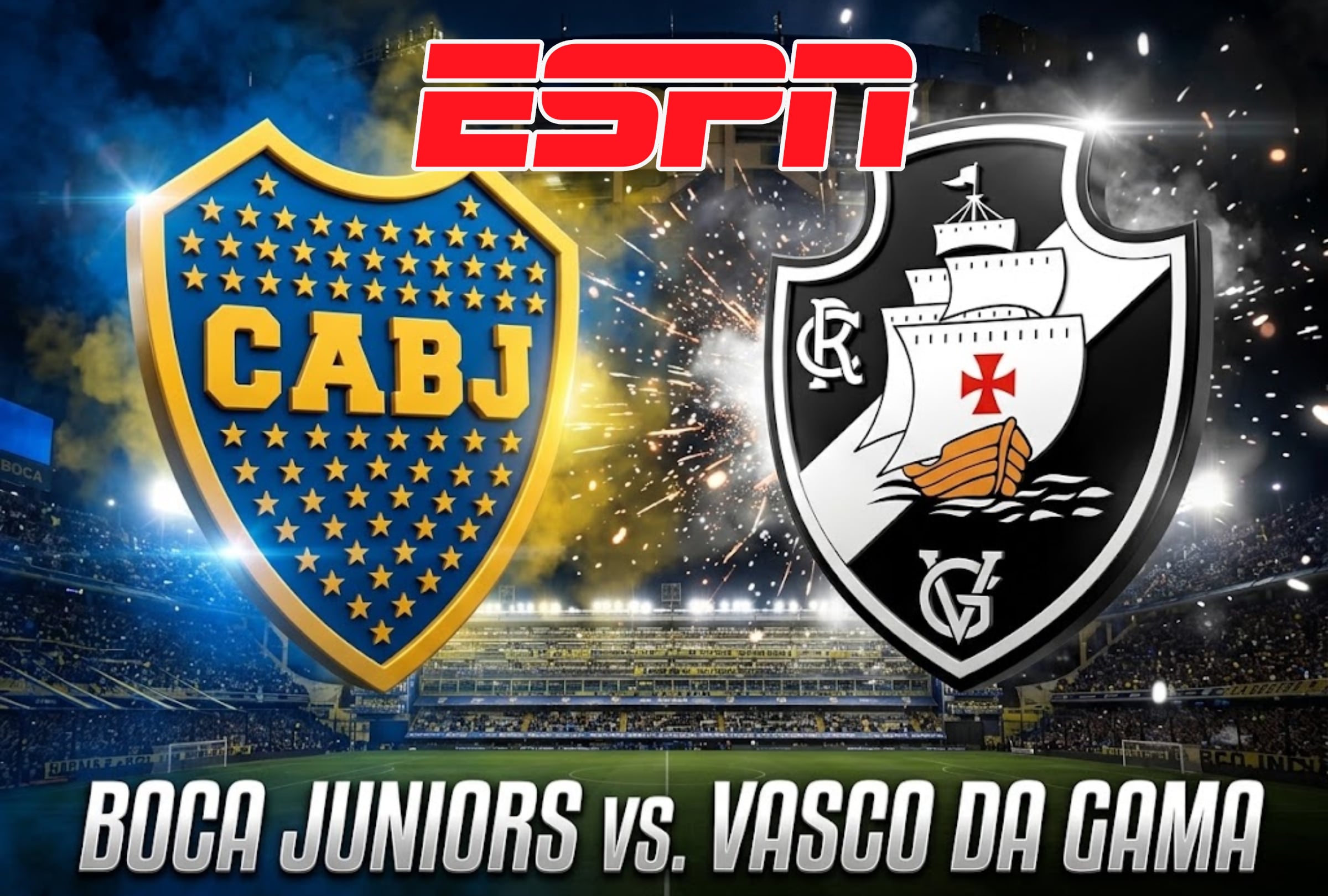 BUENOS AIRES (ARGENTINA), 13/10/2026. Sigue la transmisión de ESPN y Disney Plus para ver EN VIVO el partido de Boca Juniors vs. Vasco da Gama por la semifinal de la Copa Sudamericana 2026. FOTO: Imagen creada por la IA de Gemini.