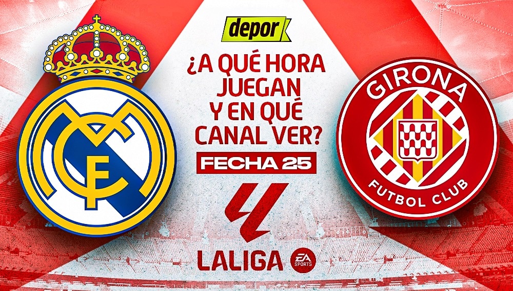 Real Madrid y Girona juegan por la fecha 25 de LaLiga. (Diseño: Depor)