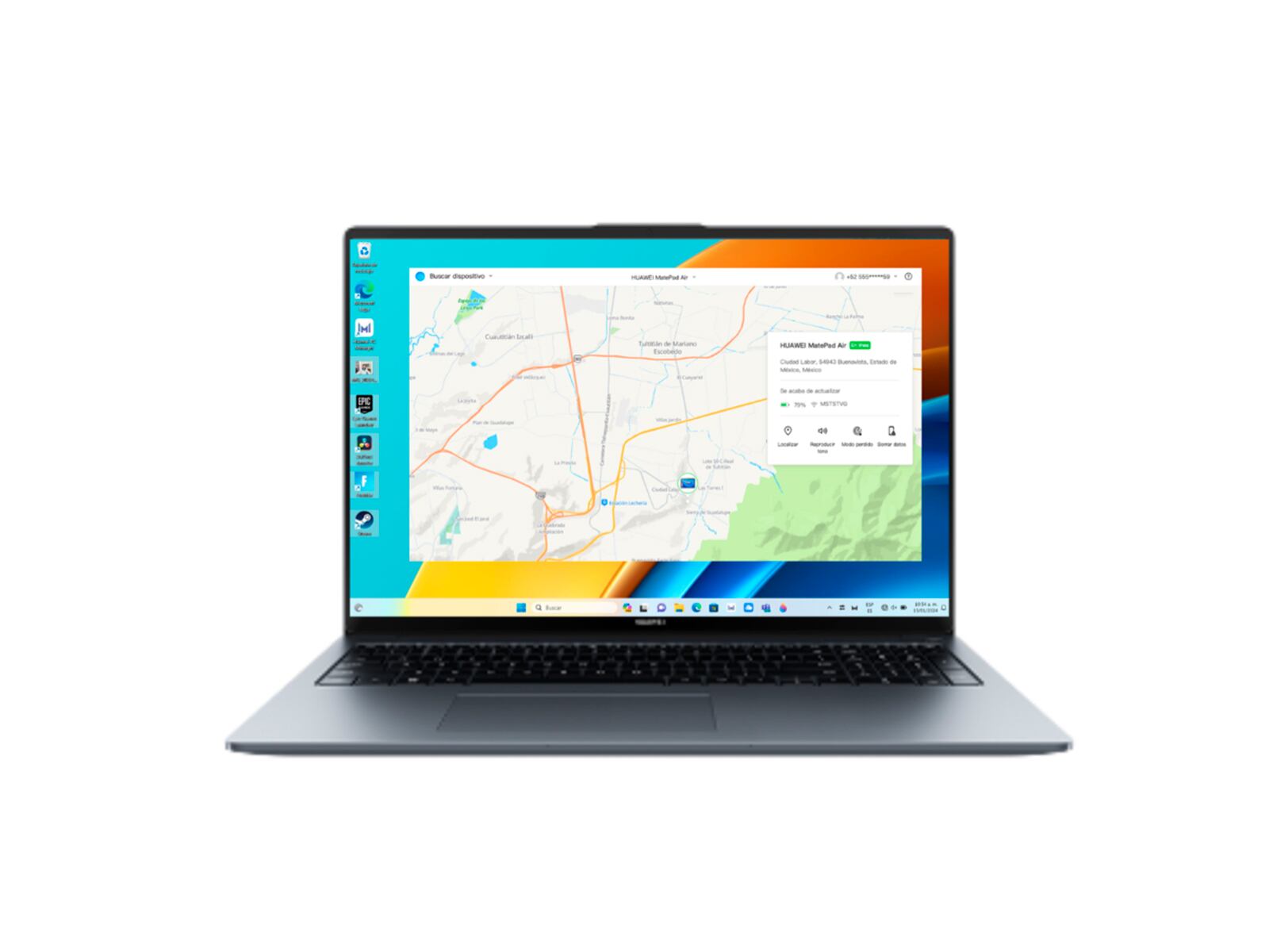 HUAWEI | También puedes ver la ubicación de tu celular robado por medio de la laptop o PC. (Foto: Huawei)