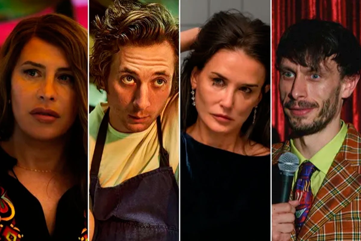 Find out where to watch the Golden Globes 2025 LIVE on TV or streaming thi Sunday, January 5 fron the Beverly Hilton Hotel, Los Angeles. (Photo: Netflix/Disney/Mubi)