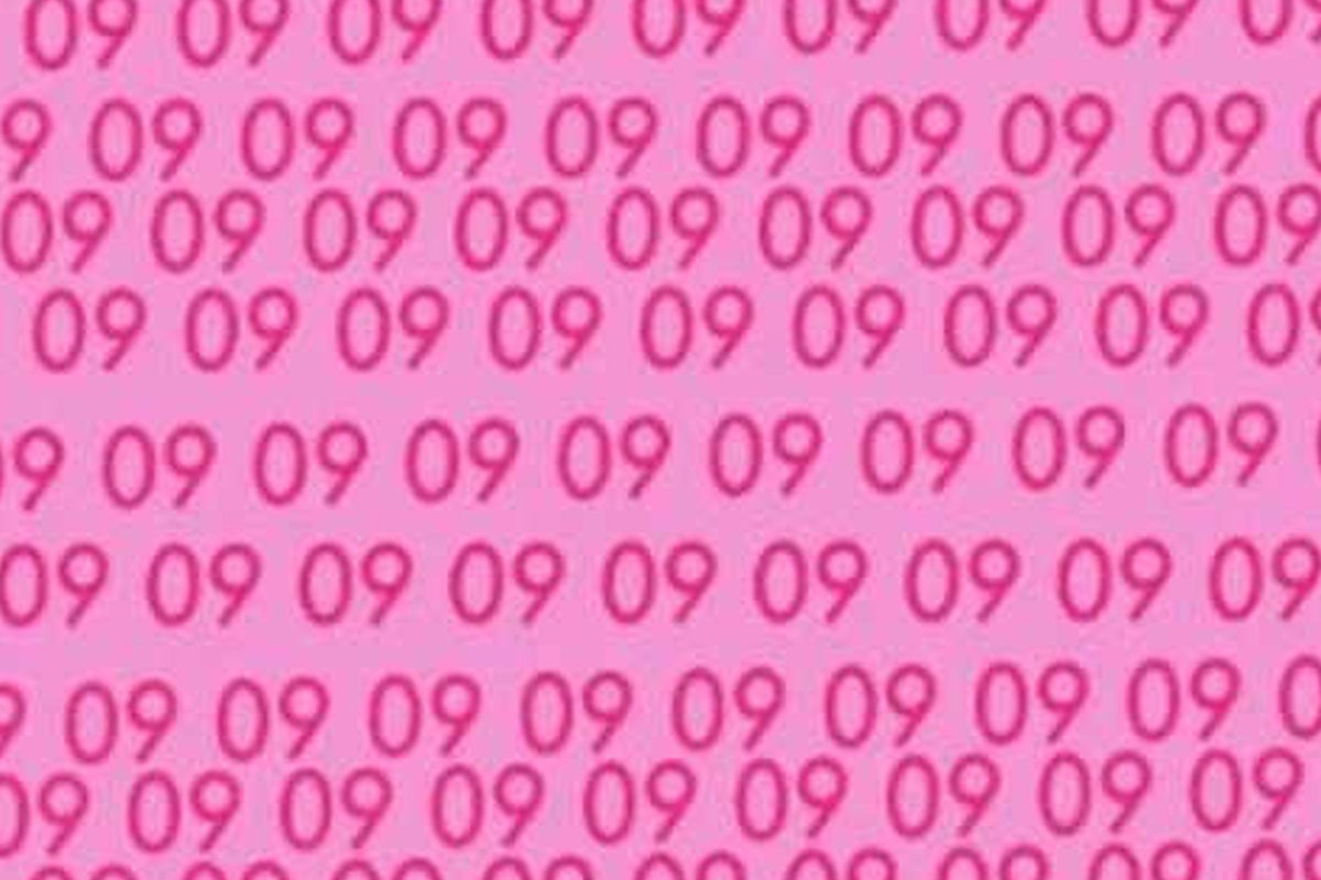 En esta imagen, cuyo fondo es de color rosado, hay muchos números 9. Entre ellos, está el 6. (Foto: MDZ Online)