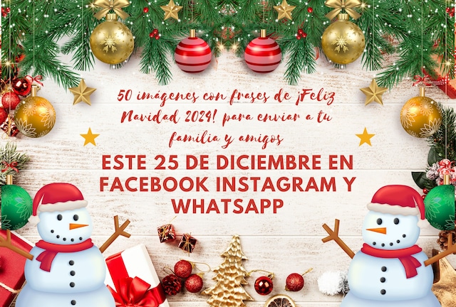 ¿Buscas la imagen perfecta para felicitar la Navidad? Aquí tienes 50 opciones con frases para enviar por WhatsApp, Instagram y Facebook. | Crédito: Canva / Composición Depor