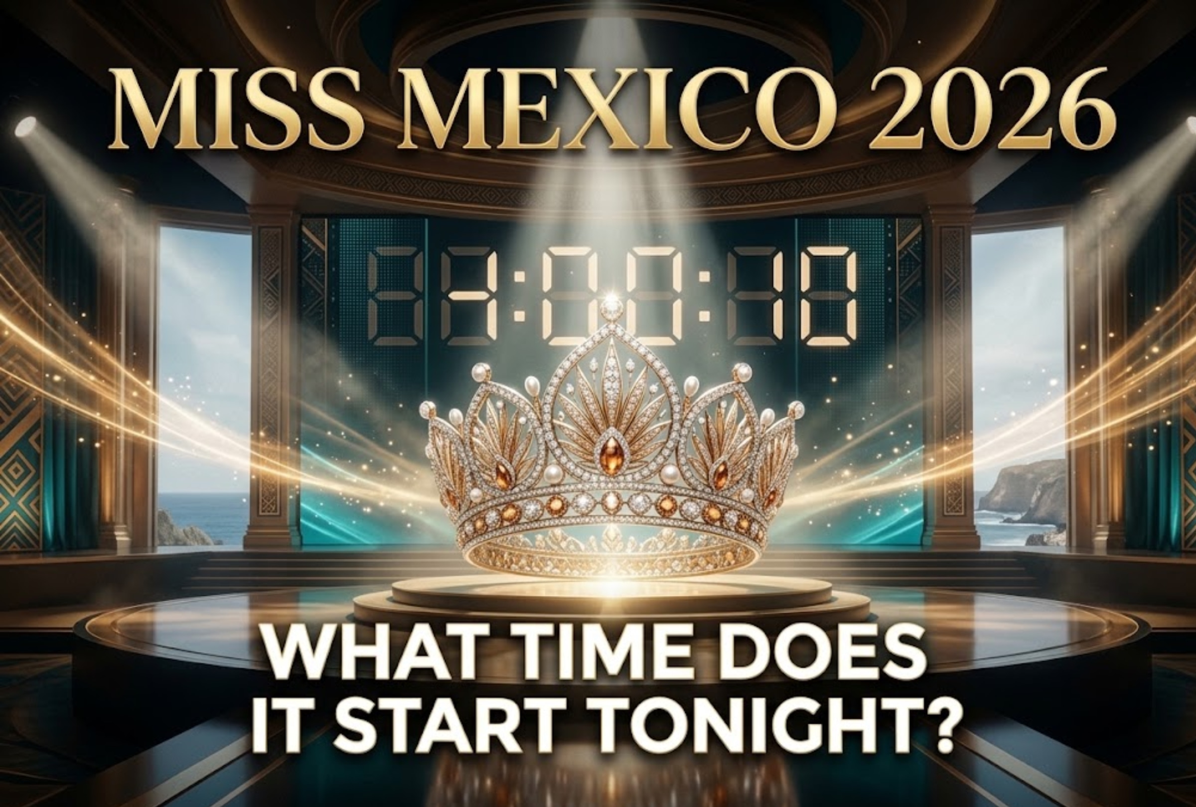 LOS CABOS, BAJA CALIFORNIA SUR, MEXICO — Schedule for watching Miss Mexico 2026 in the United States, which will be held in Los Cabos, Baja California Sur. PHOTO: Image created using Google Gemini AI.