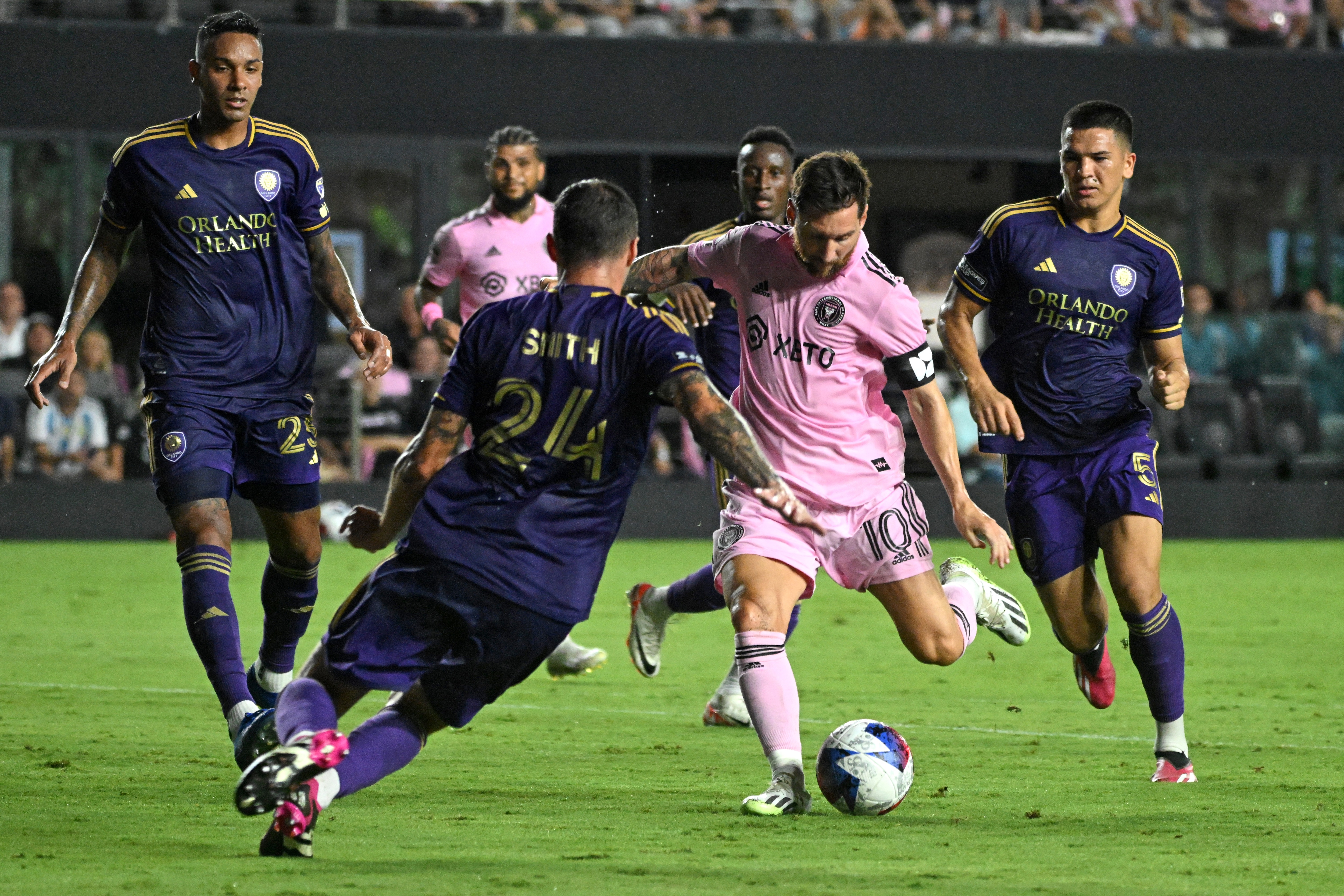 Inter Miami vs. Orlando City en partido por la Leagues Cup 2023. (Foto: AFP)