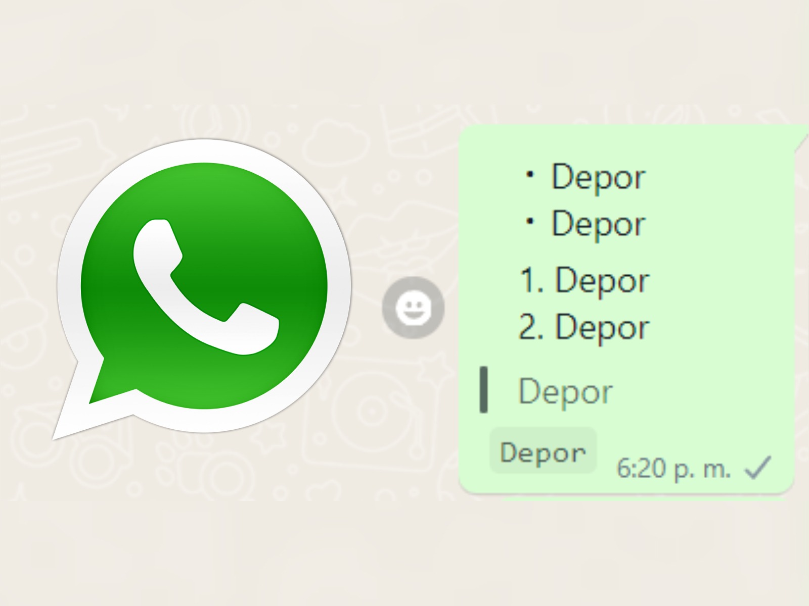 WHASTAPP | Estos formatos muy pronto estarán junto a “Negrita”, “Tachado”, “Cursiva” y “Monoespaciado”. (Foto: Depor)