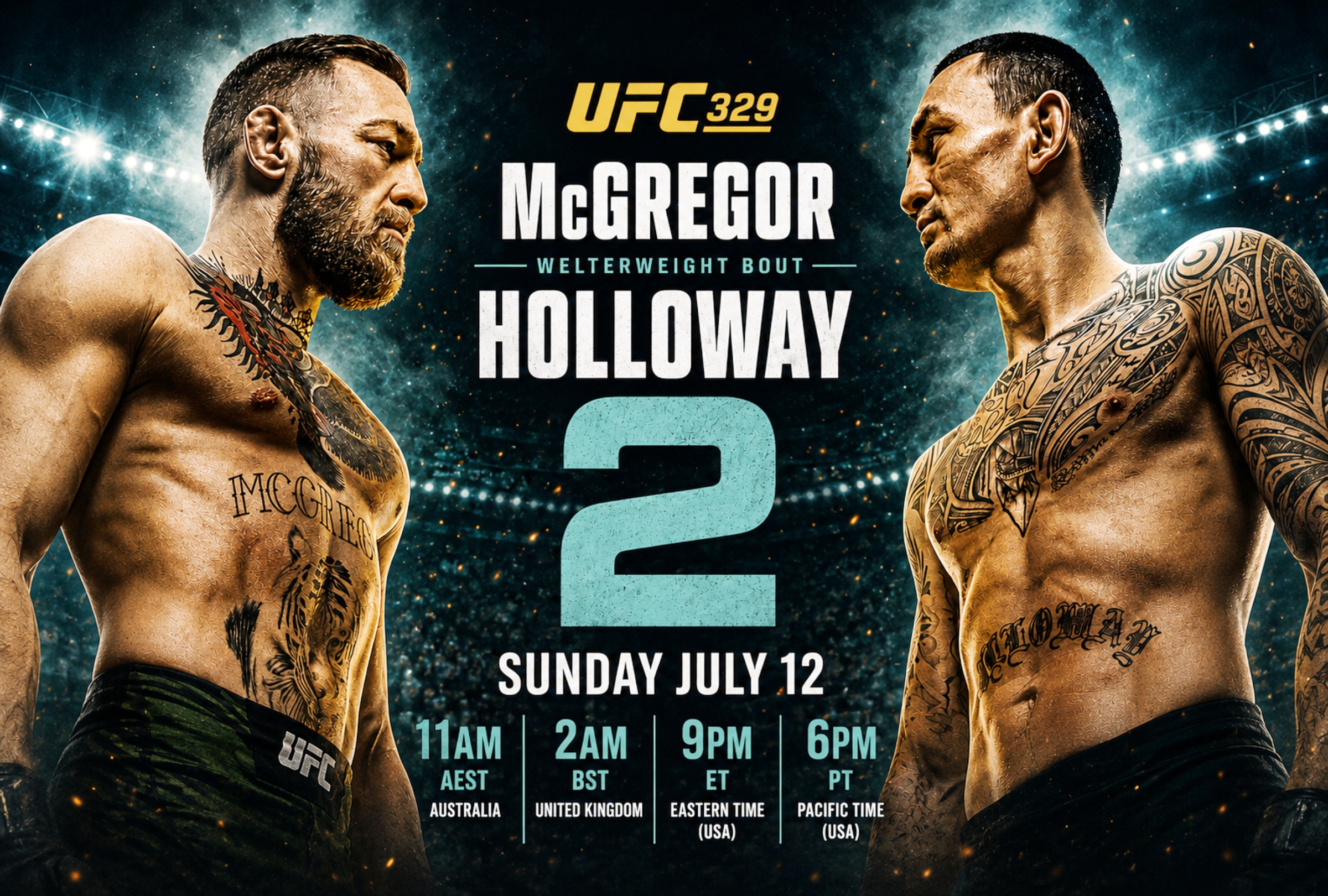 LAS VEGAS, NEVADA (UNITED STATES), 11/07/2026.- UFC 329 tonight: TV channel, live stream and start time for McGregor vs Holloway 2. Find out how to watch the highly anticipated rematch from anywhere in the world. PHOTO BY UFC.COM