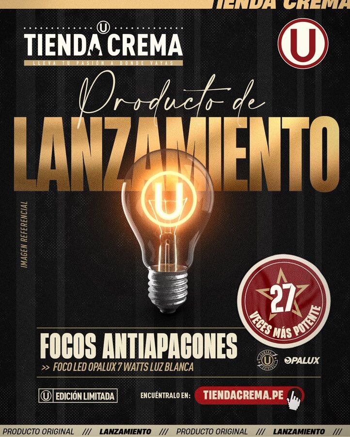 Universitario sacó a la venta foco antiapagones. (Imagen: Universitario)