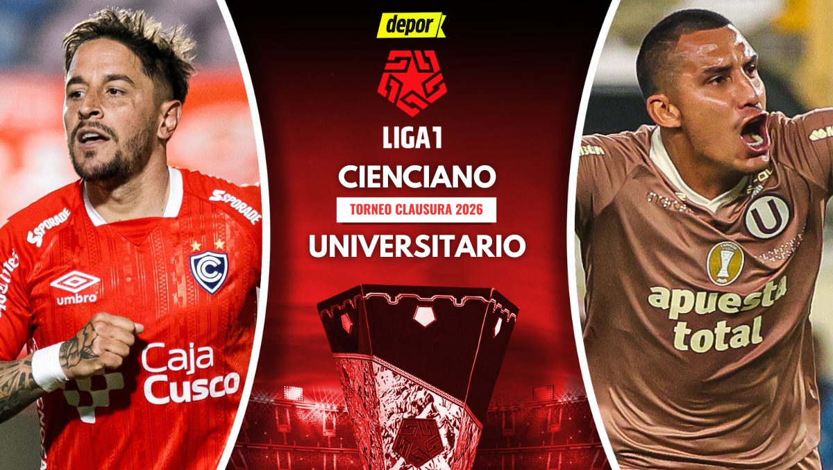 Universitario vs. Cienciano se enfrentan por la fecha 3 del Torneo Clausura 2026, con la transmisión de Liga 1 MAX. (Diseño: Depor)