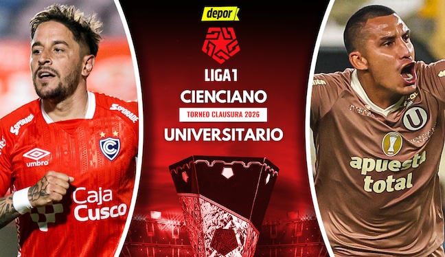 Universitario vs. Cienciano se enfrentan por la fecha 3 del Torneo Clausura 2026, con la transmisión de Liga 1 MAX. (Diseño: Depor)