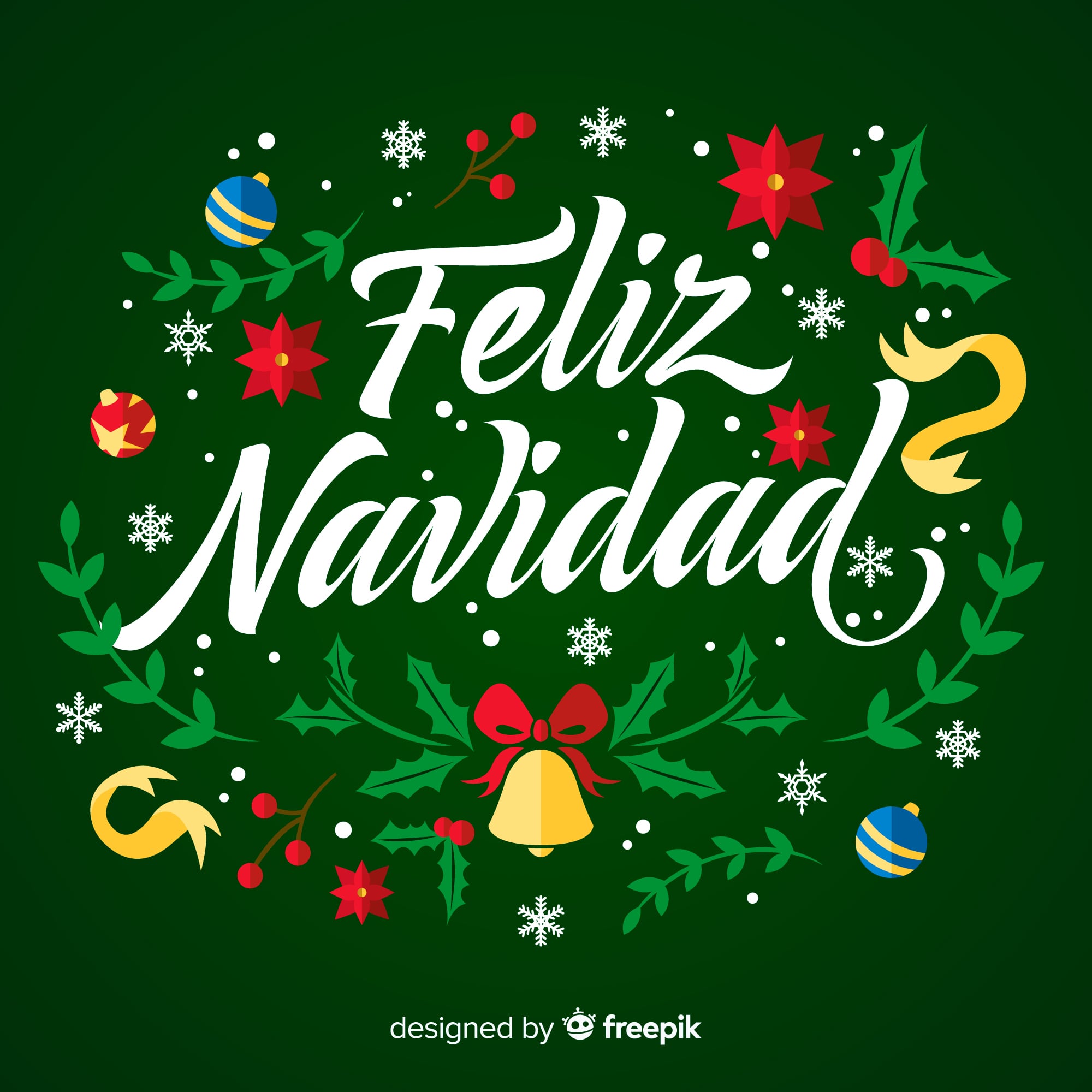 Imágenes de Feliz Navidad para compartir en tus redes sociales (Foto: Freepik).
