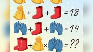 Reto matemático para genios: encuentra el valor del impermeable, guantes y botas en 10 segundos