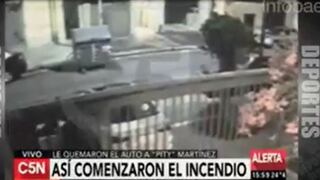 Así quemaron el Audi de Pity Martínez: el momento que lo incendian con una Molotov