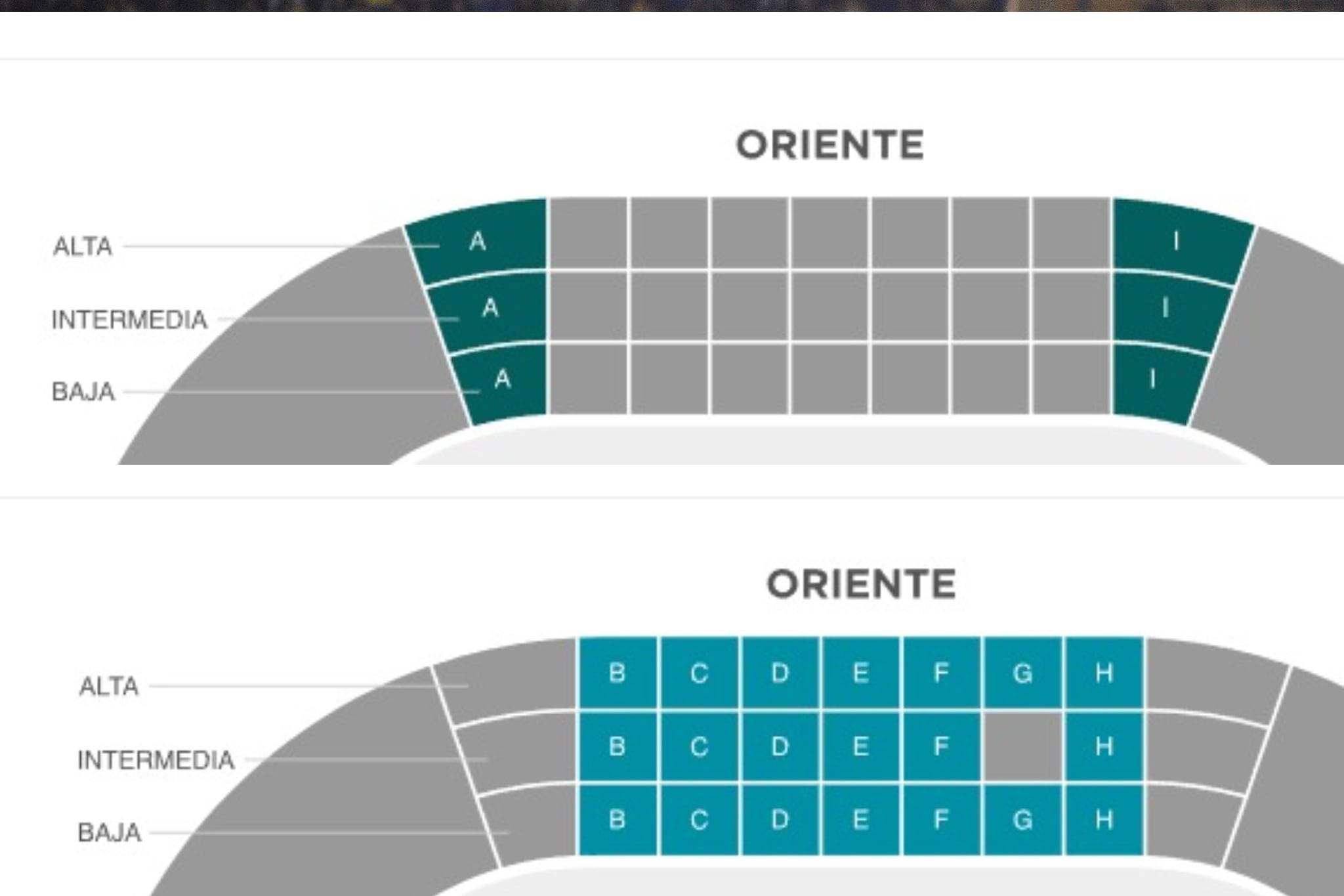 Solo se ha agotado una zona de toda la tribuna oriente. (Fuente: Joinnus)