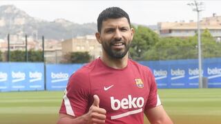 ‘Kun’ mucha ilusión: Agüero empezó a entrenar en el Barça antes de lo previsto y mandó un mensaje