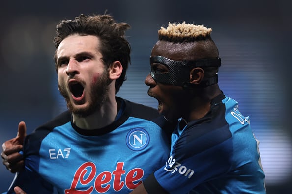 Khvicha Kvaratskhelia está valorizado en 85 millones de euros y tiene contrato con Napoli hasta el 2027. (Foto: Getty Images)