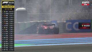 En su mejor momento: Leclerc chocó contra un muro y quedó fuera del GP de Francia