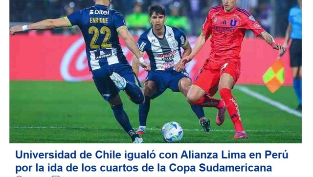 La reacción de la prensa chilena tras el empate entre Alianza Lima y la U. de Chile en Matute. (Imagen: Captura)