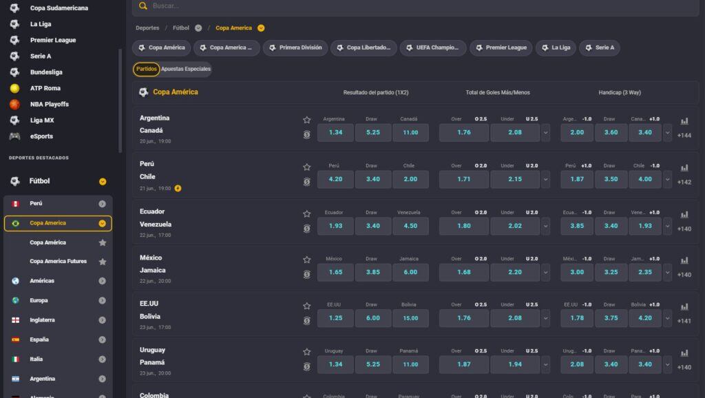 Cuotas de Coolbet para la Copa América