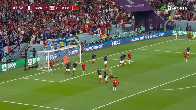 El poste negó el empate: la gran ‘chalaca’ de El Yamiq en Marruecos vs. Francia [VIDEO]