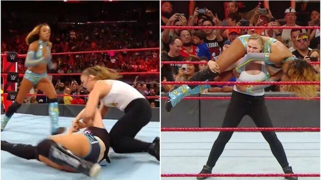 Casi no la cuenta: Alexa Bliss se salvó del ataque de Ronda Rousey en RAW [VIDEO]