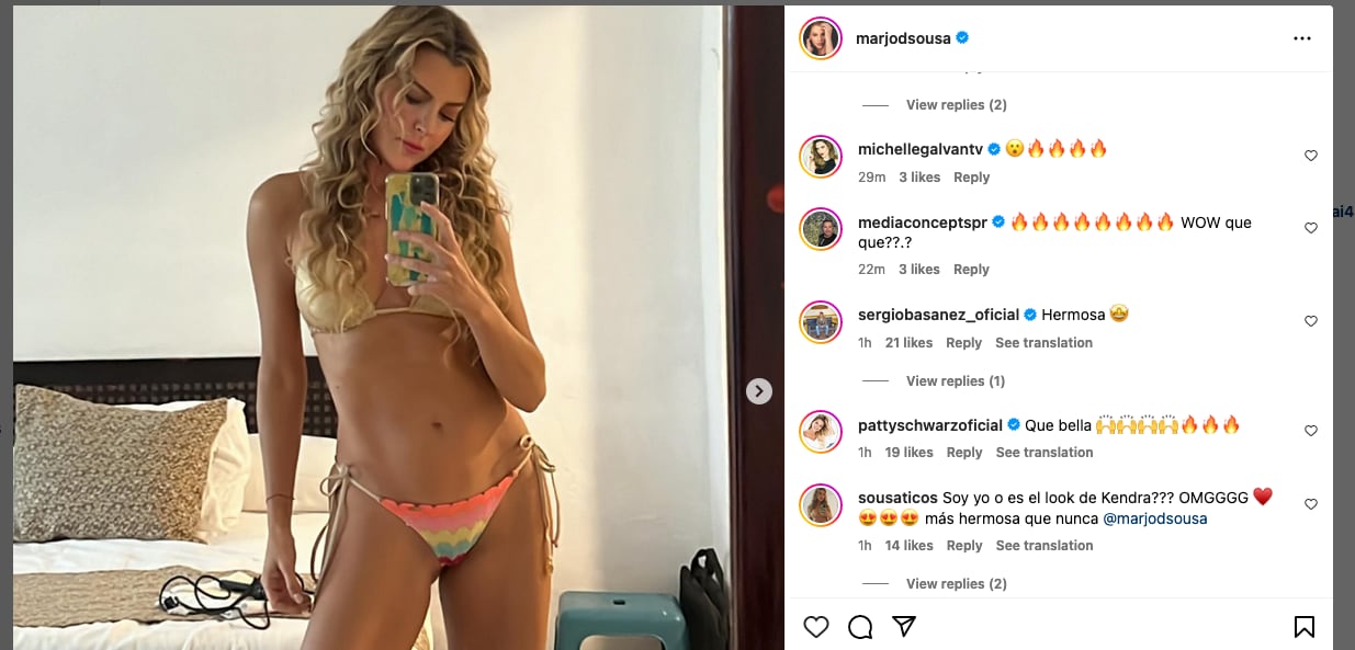 La venezolana recibió elogios en su cuenta de Instagram (Foto: Marjorie de Sousa / Instagram)