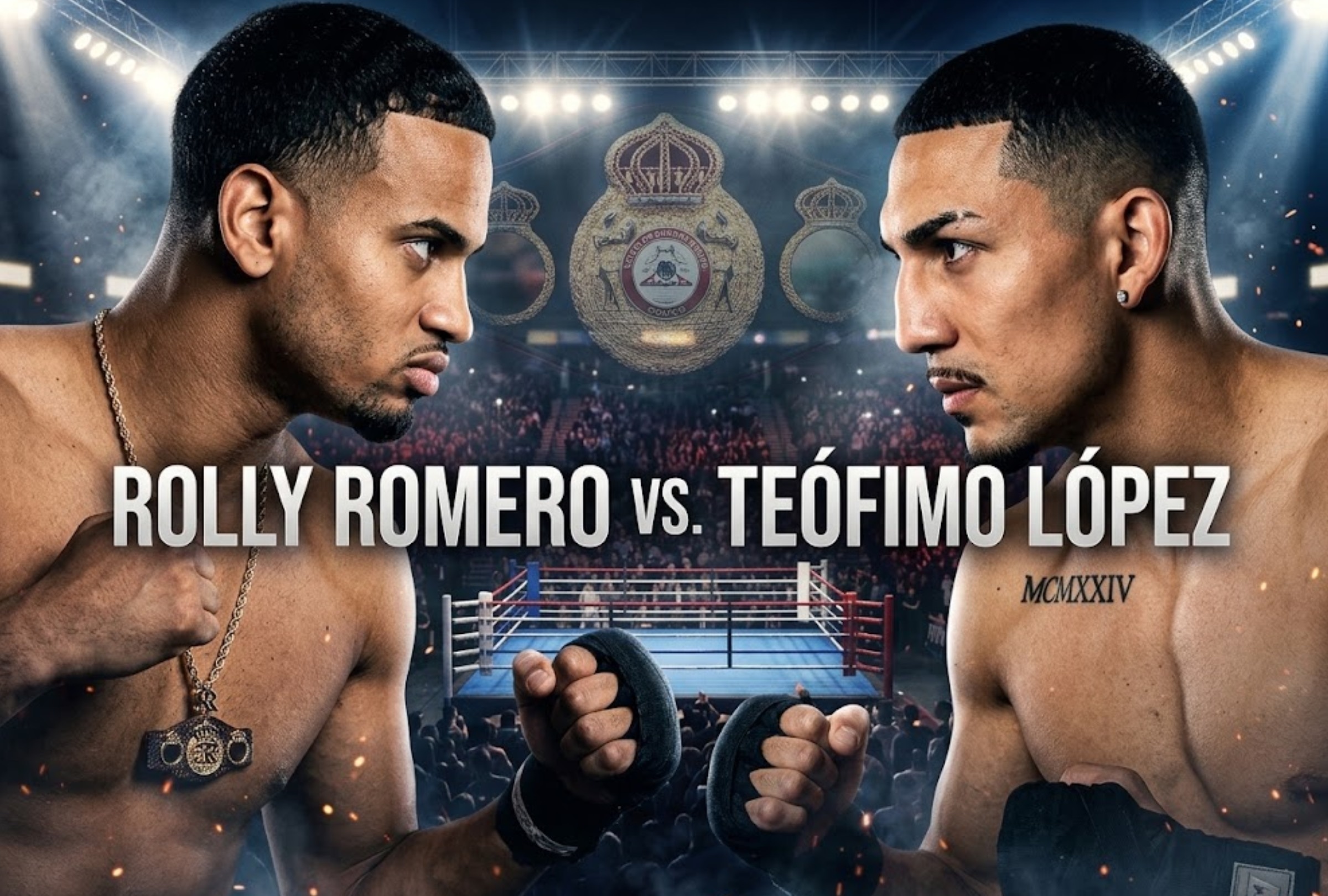 LAS VEGAS, NEVADA, ESTADOS UNIDOS, 22-08-2026.- Revisa cómo quedó la pelea Rolly Romero vs. Teófimo López por el título mundial wélter y los resultados de la cartelera. FOTO: Imagen creada por la IA de Gemini.