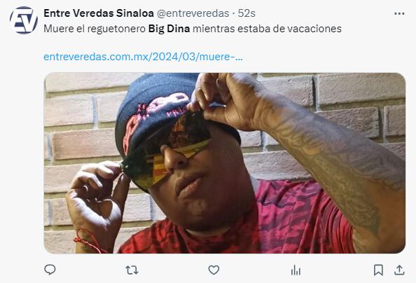 Así informaron los principales medios la muerte del cantante Big Dina (Foto: X)