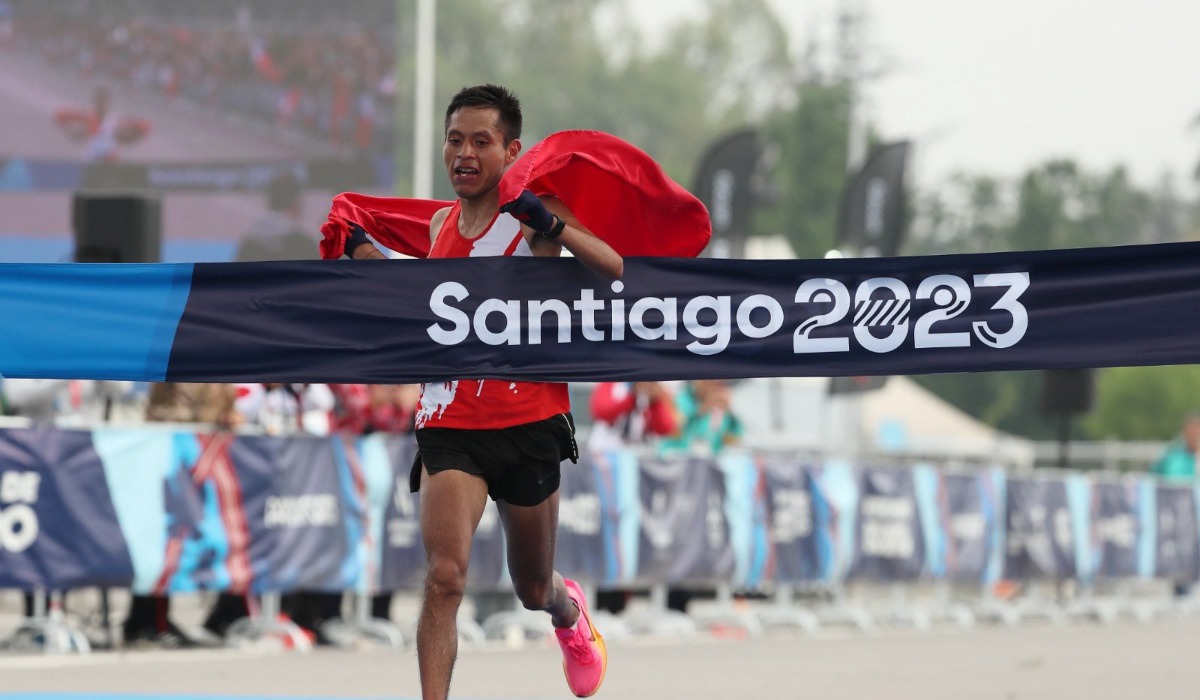 Cristhian Pacheco logró la medalla de oro para Perú en Maratón Masculina en Santiago 2023. (Foto: Panam Sports)
