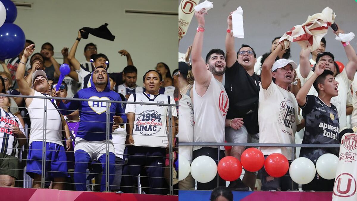 Los hinchas de ambos equipos compartieron coliseo en el clásico peruano de vóley. (Foto: Movistar Deportes)