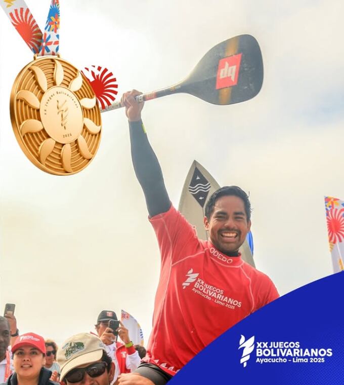 Sebastián Gómez firmó una presentación memorable y se coronó campeón en SUP Surf Varones. (Foto: IPD)