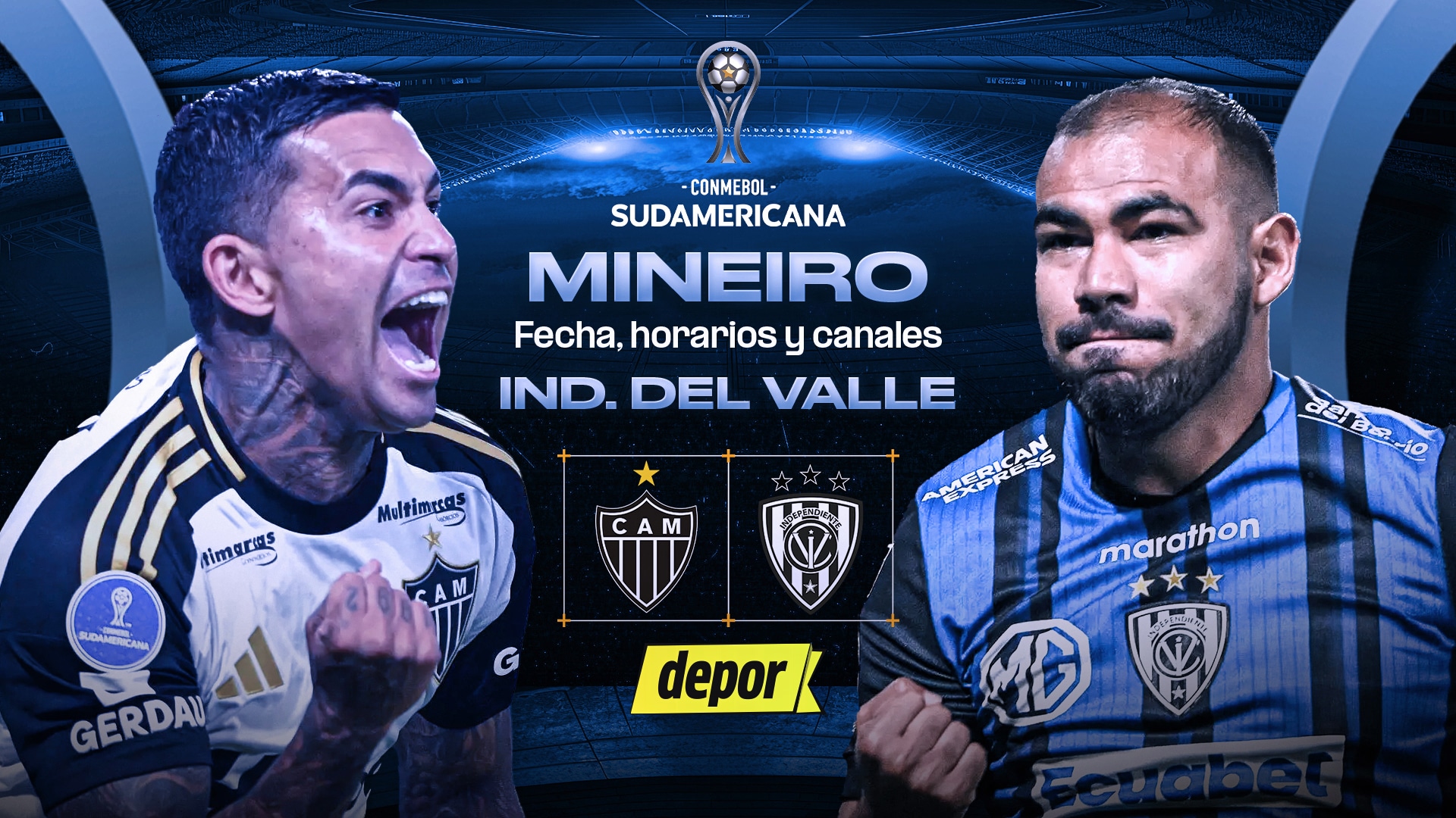 Independiente del Valle vs. Atlético Mineiro se miden por la Copa Sudamericana 2025. (Diseño: Christian Marlow / Depor)
