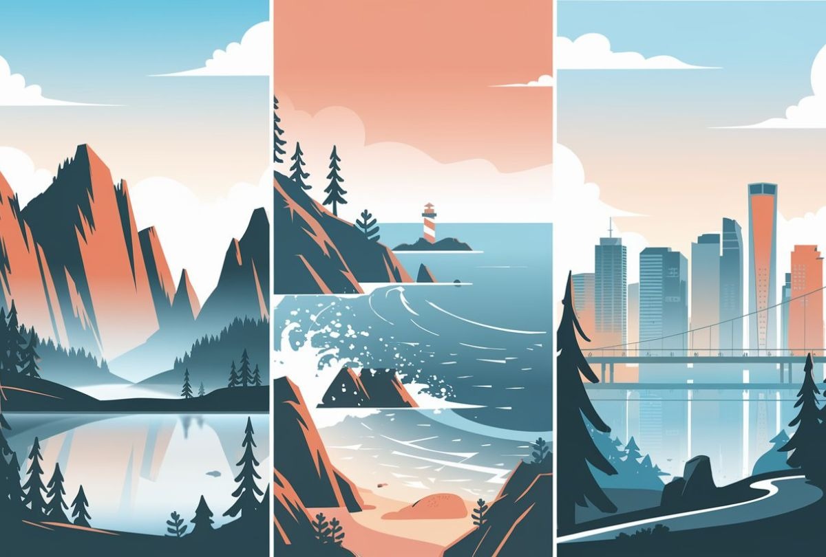 Personality test: Choose one of the landscapes in this image to discover what your greatest strength is (Design: Depor).