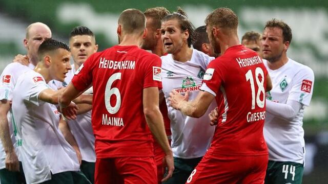 Sin Pizarro: Werder Bremen empató 0-0 con Heidenheim por el play off de ida de la Bundesliga 2020