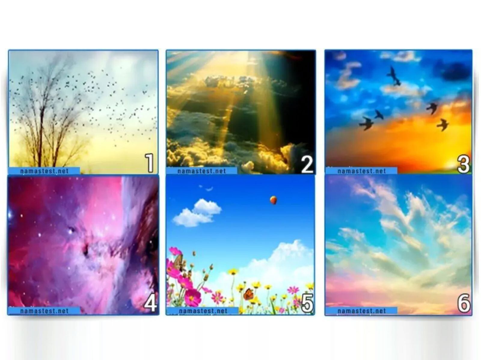 TEST VISUAL | Esta imagen te muestra bastantes cielos. Tienes que escoger uno. (Foto: namastest.net)