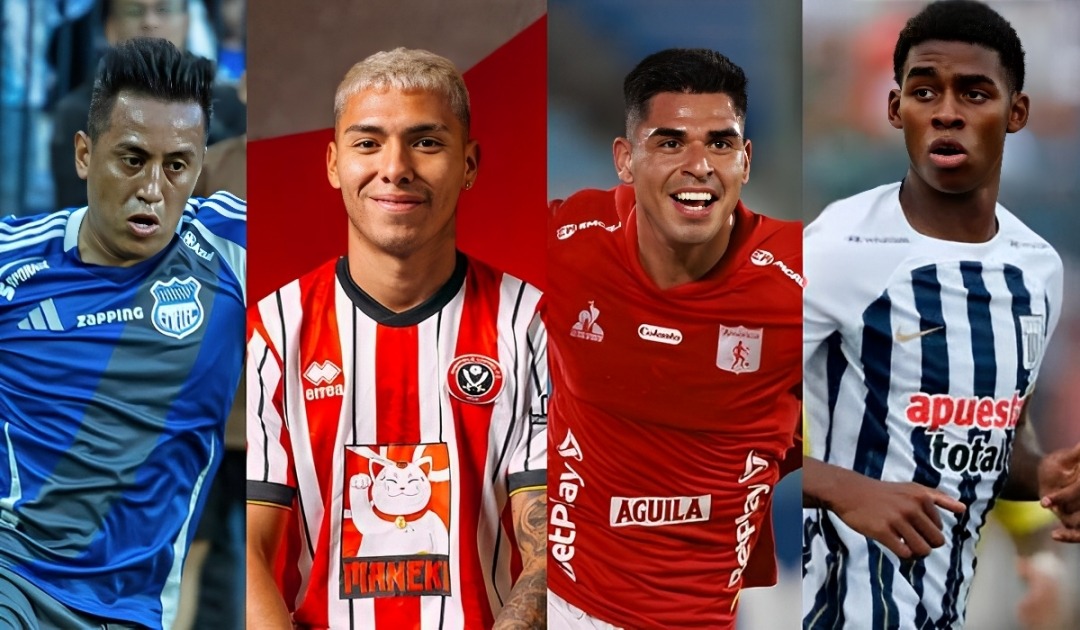 Futbolistas peruanos que emigraron en la temporada 2025. (Foto: Composición)