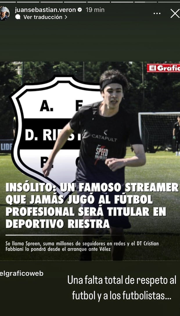 El comentario de la 'Brujita' Verón por el debut del conocido streamer. (IG)